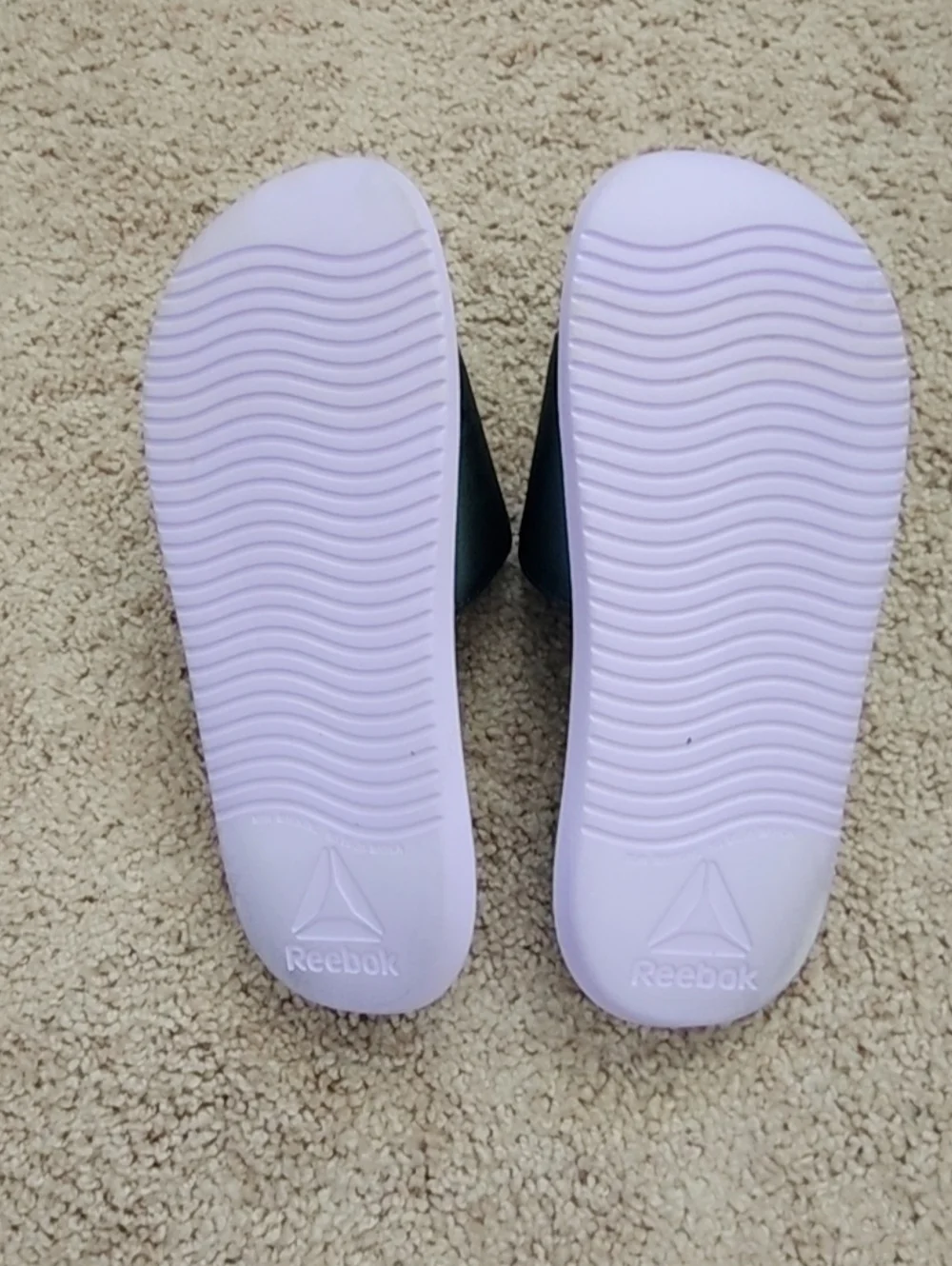Reebok Women's Black & Light Purple Slide Sandals - Picture 3 of 4